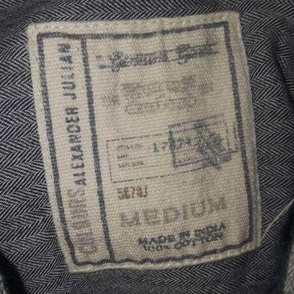 Colours Alexander Julian Men Shirt Medium Gray Casual Roll Tab Retro Streetwear - Picture 7 of 11